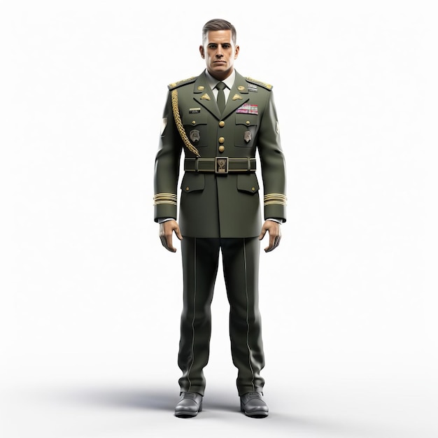 3d Model Of General Daniel In Full Body Uniform