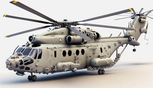 A 3d model of a helicopter