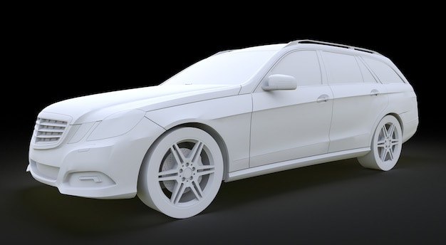 Photo 3d model large family business car with a sporty and at the same time comfortable handling