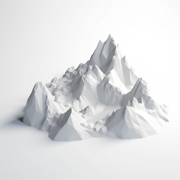 A 3d model of a mountain with a mountain in the middle.