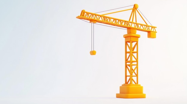 Photo a 3d model of an orange construction crane symbolizing construction and engineering