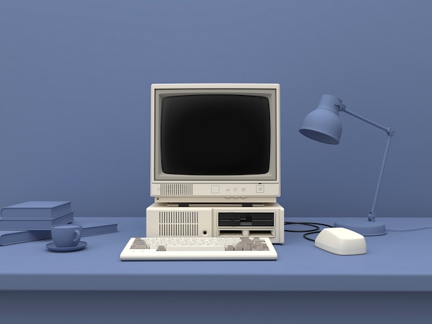 3d model of retro computer