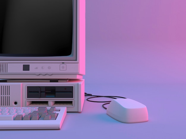 3d model of retro computer