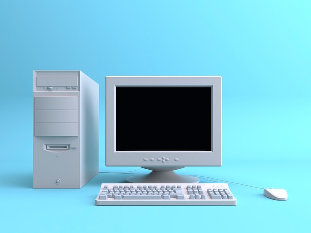 3d model of retro computer