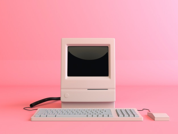 3d model of retro computer