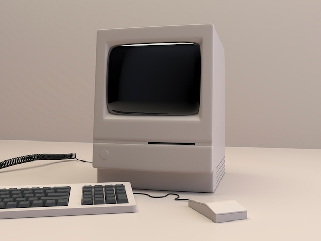 3d model of retro computer