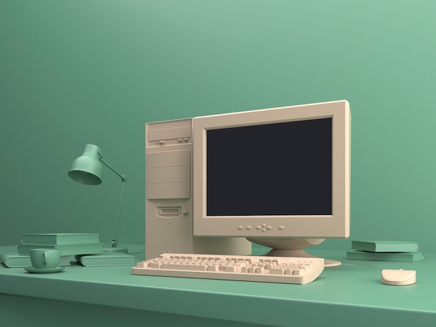 3d model of retro computer