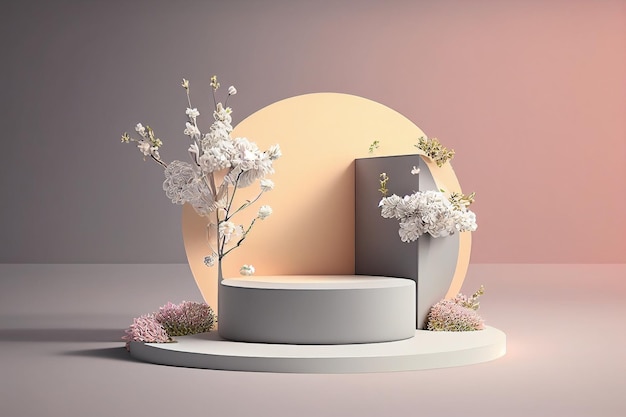 A 3d model of a round table with a pink circle in the background.