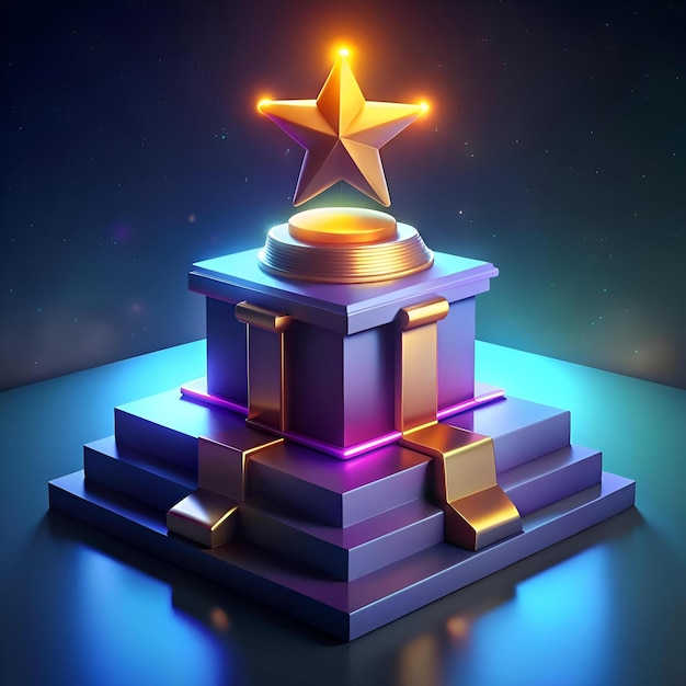 Photo a 3d model of a stylized winners podium perfect for showcasing achievements and celebrating success in a modern futuristic setting