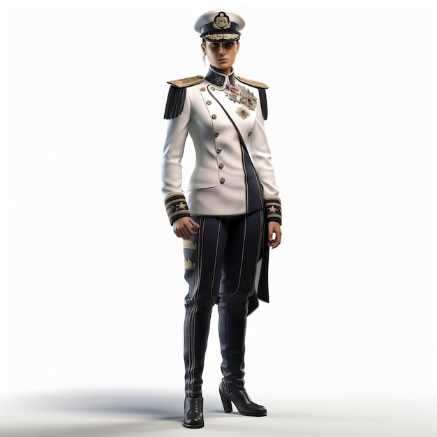 3d Model Of Vice Admiral Grace In Full Body Pose