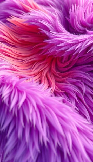 Photo 3d modeled lush purple and orange fur texture