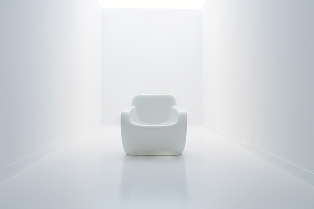 3d modern chair on white void room on thingness Generative AI