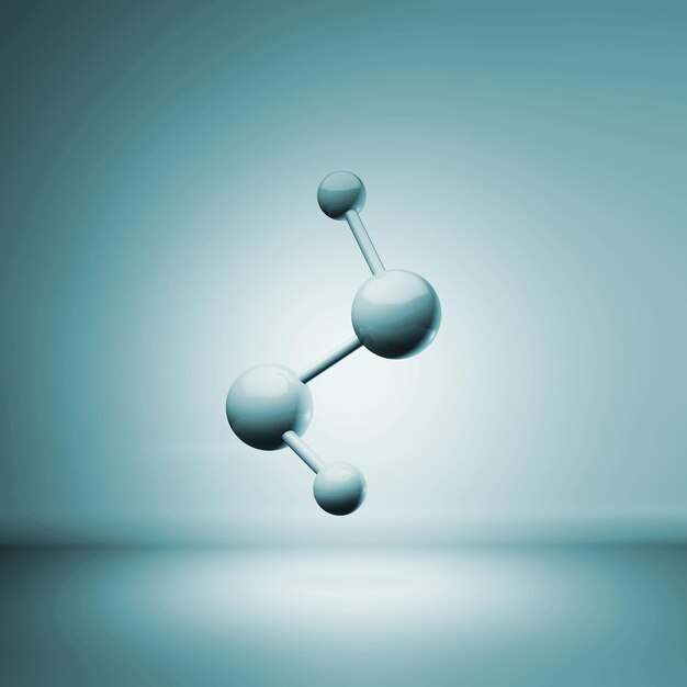 3d molecule of hydrogen on Studio background