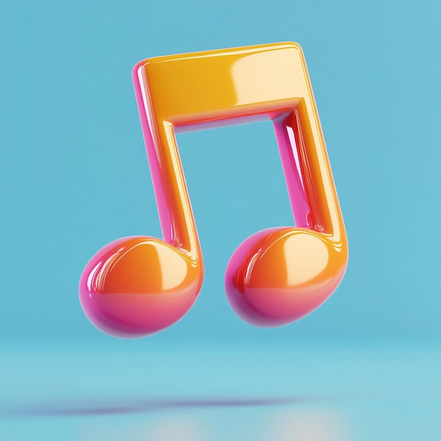 3D Music Notes Icon Melody and Sound Illustration Logo