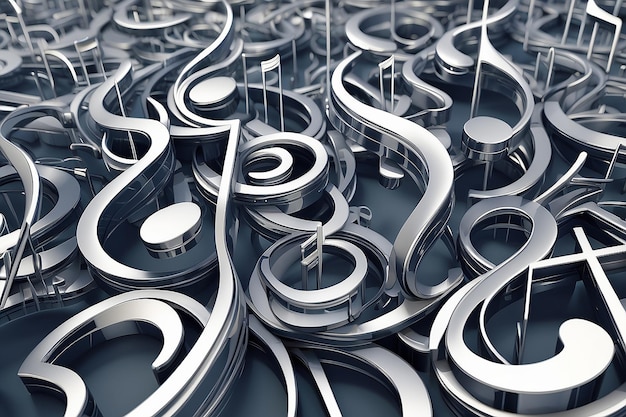 Photo 3d musical notes