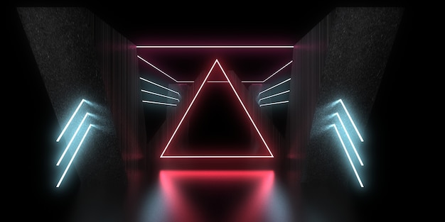 3D neon abstract background