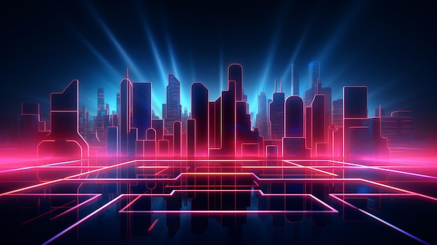 3d neon lights background