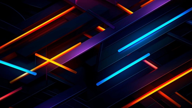 3D Neon Lines Background