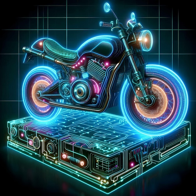 3d neon motorcycle 9