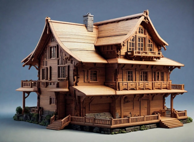 3d New Wooden house