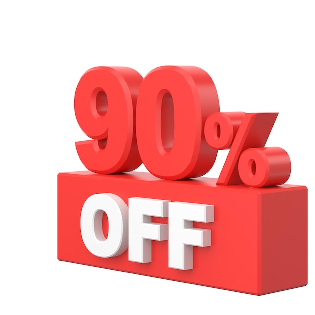 3D ninety percent off 90 off Sale banner decoration