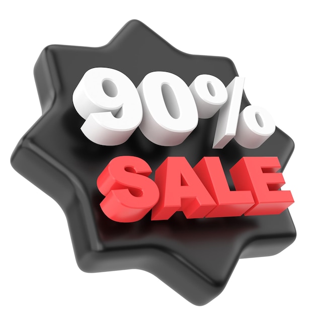 3D ninety percent sale 90 sale Sale badge