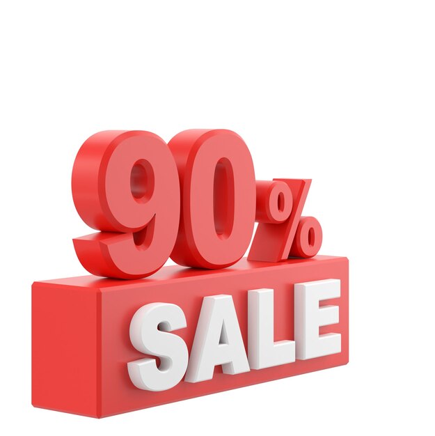 3D ninety percent sale 90 sale Sale banner decoration