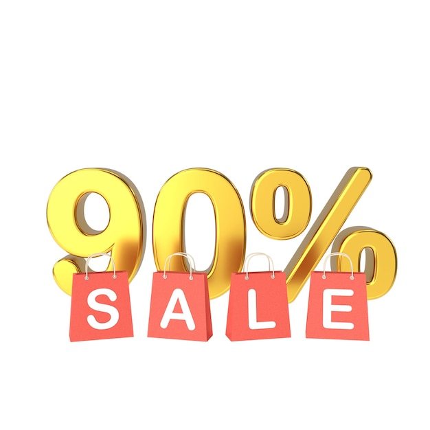 3D ninety percent sale 90 sale Sale banner decoration