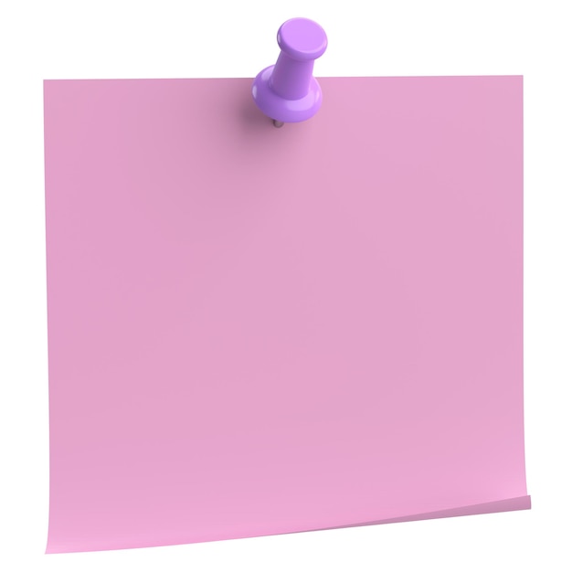 3D note paper Sticky note 3D illustration