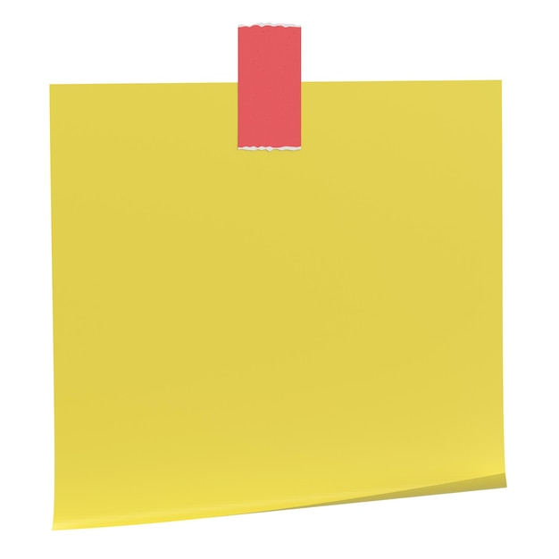 3D note paper Sticky note 3D illustration