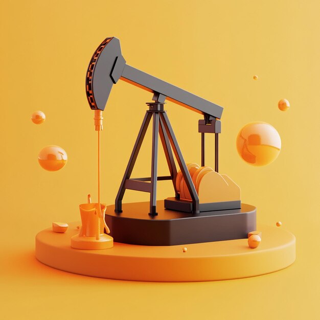 Photo 3d oil icon energy resource and industrial illustration logo