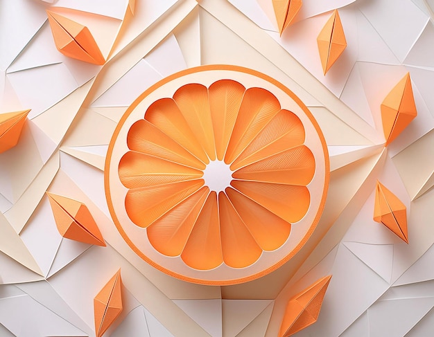 3D orange background illustration with pastel yellow