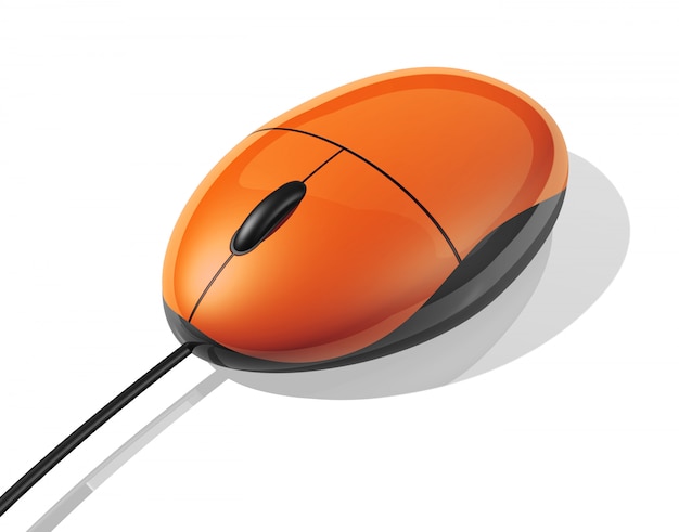 3D orange computer mouse