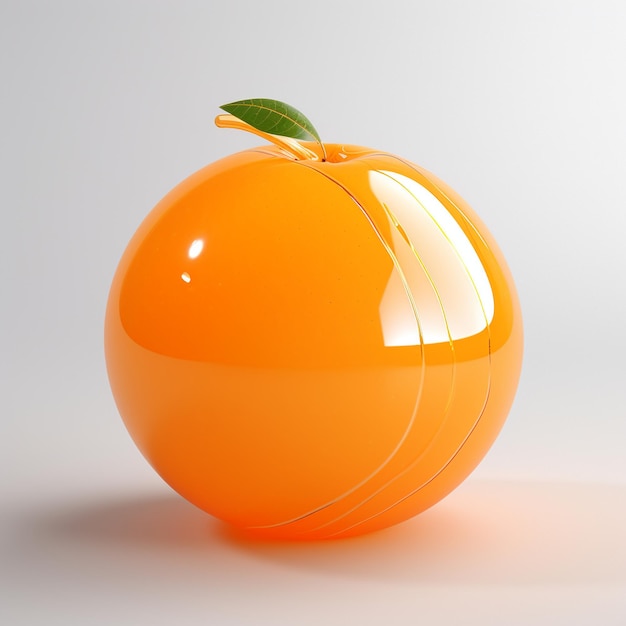 3D Orange Icon Food and Fruit logo illustration