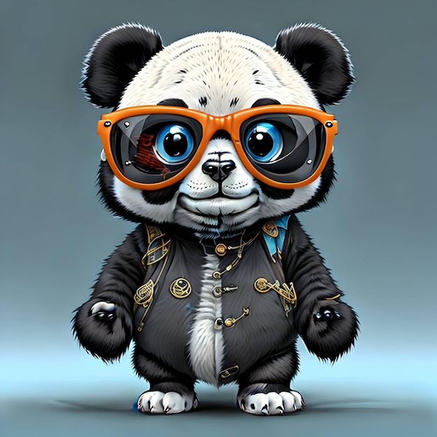 3d panda vector illustration