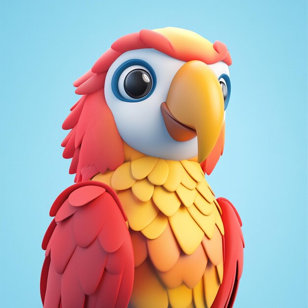 Photo 3d parrot icon exotic bird and wildlife illustration logo