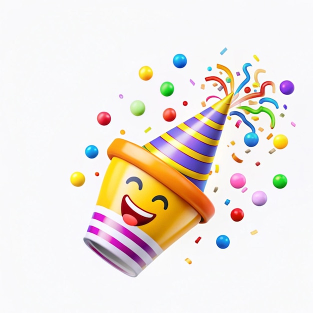 Photo 3d party popper emoji