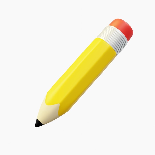 3D Pencil render image back to school image theme