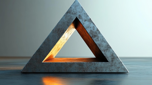 Photo a 3d penrose triangle its impossible structure challenging the viewers perception of reality