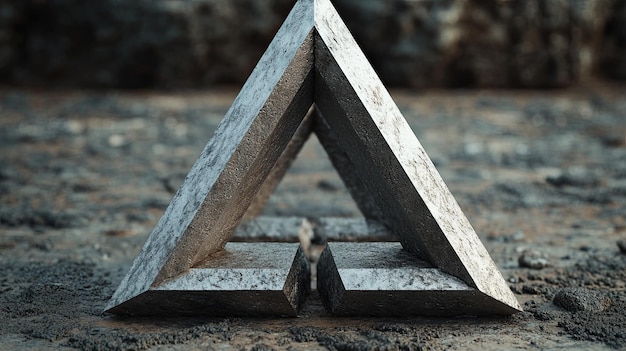 Photo a 3d penrose triangle its impossible structure challenging the viewers perception of reality