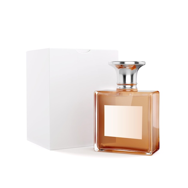 3d perfume bottle on white background