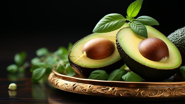 3d photo of avocado fruit character design