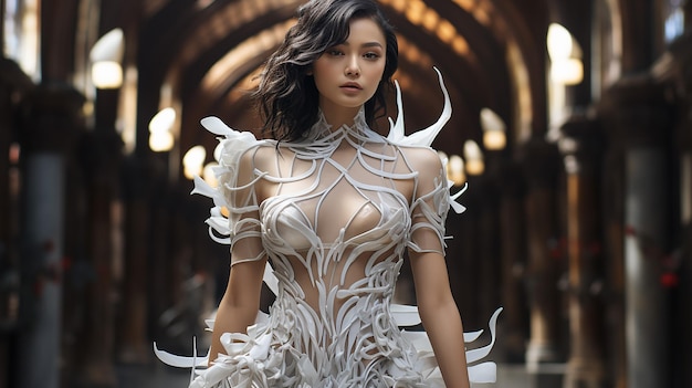 3d photo of beautiful model dresses