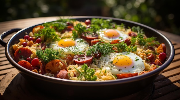 3d photo of a breakfast eggs with bread wallpaper