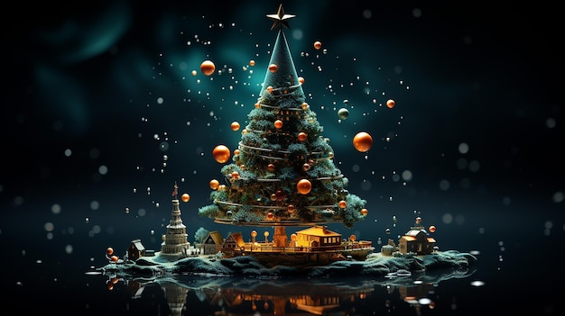 3d photo of Christmas tree background