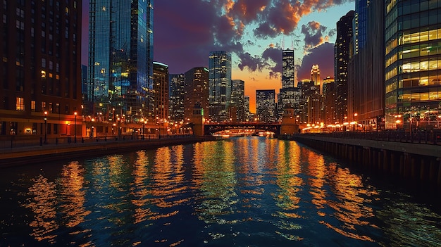 Photo 3d photo of a city skyline with a full moon and a city skyline in the background