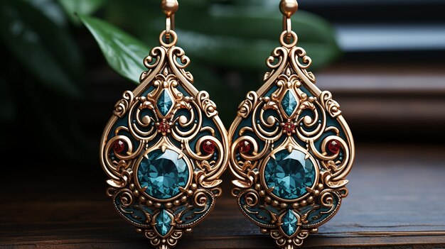 3d photo of earrings jewelry design wallpaper