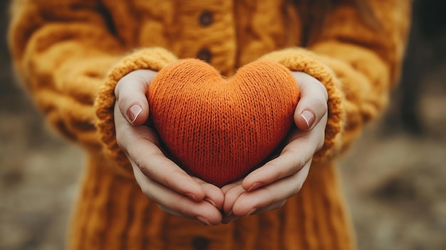 Photo 3d photo of a heart shaped heart is held in a hands