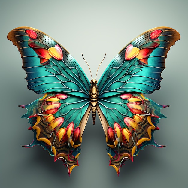 3d photos butterfly with abstract background