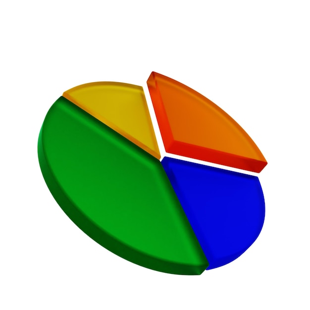 3D Pie Chart Diagram Illustration